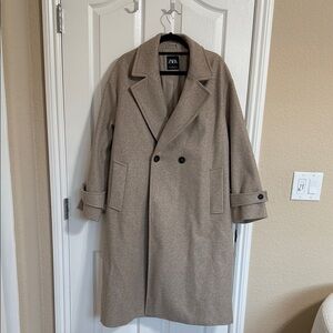 Zara Women's Tan Trench Coat - over sized